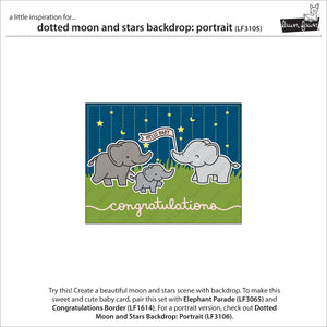 Lawn Fawn - dotted moon and stars backdrop: landscape - Lawn Cuts - Dies - Design Creative Bling