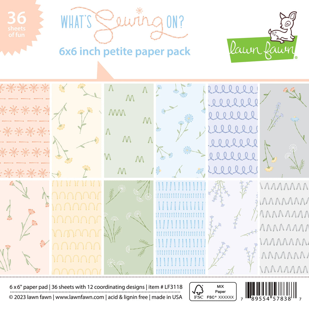 Lawn Fawn - what's sewing on? petite paper pack - 6 x 6 Petite Paper Pack