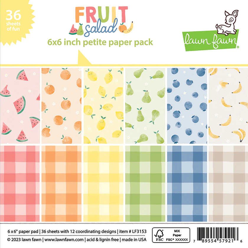 Lawn Fawn - fruit salad petite paper pack - 6 x 6 Petite Paper Pack