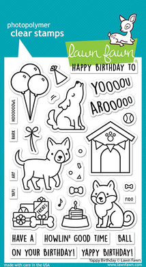 Lawn Fawn - yappy birthday - clear stamp set - Design Creative Bling