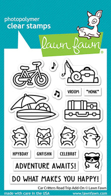 Lawn Fawn - car critters road trip add-on - clear stamp set - Design Creative Bling