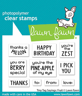 Lawn Fawn - tiny tag sayings: fruit - clear stamp set - Design Creative Bling