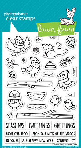 Lawn Fawn - winter birds - clear stamp set - Design Creative Bling