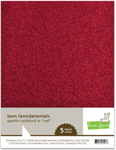 Lawn Fawn - 8.5 x 11 Cardstock - Sparkle - red - 5 Pack