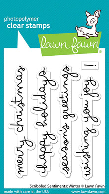 Lawn Fawn - scribbled sentiments: winter - clear stamp set - Design Creative Bling