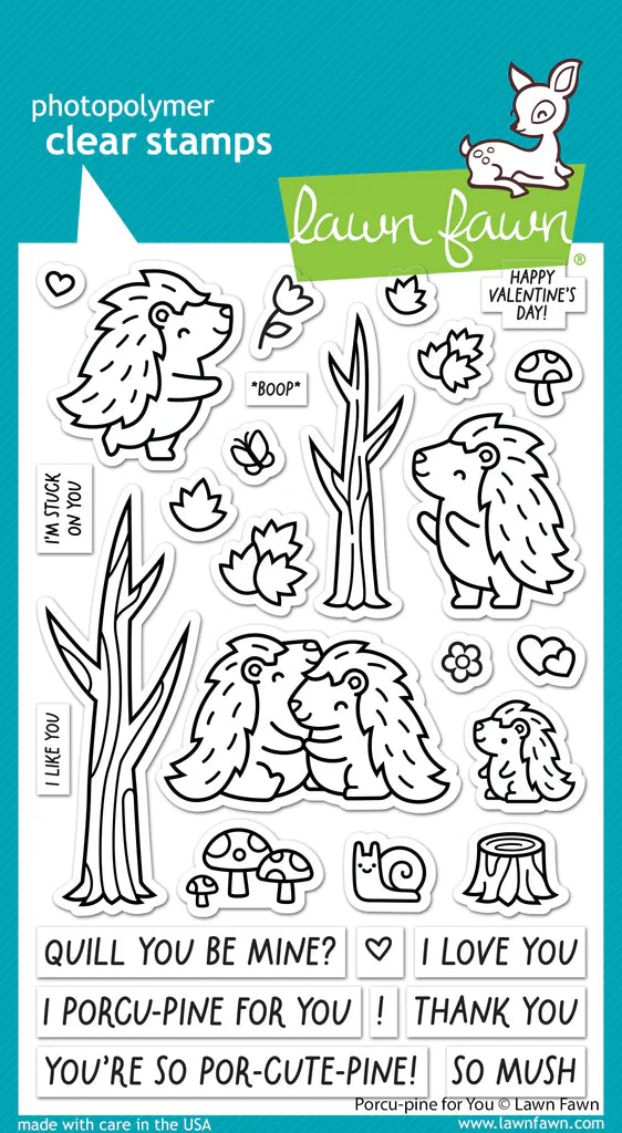 Lawn Fawn - porcu-pine for you - clear stamp set - Design Creative Bling