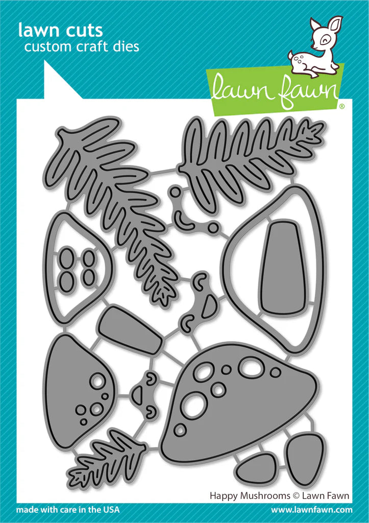 Lawn Fawn - happy mushrooms - lawn cuts - Design Creative Bling