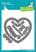 Carica l&#39;immagine nel visualizzatore di Gallery, Lawn Fawn - stitched happy heart - lawn cuts - Design Creative Bling
