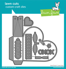 Carica l&#39;immagine nel visualizzatore di Gallery, Lawn Fawn - heart pouch - lawn cuts - Design Creative Bling
