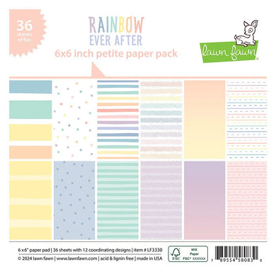 Lawn Fawn-Rainbow Ever After Petite Paper Pack 6 x 6 - Design Creative Bling