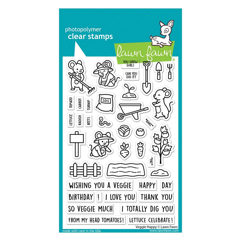 Lawn Fawn-Clear Stamps-Veggie Happy - Design Creative Bling