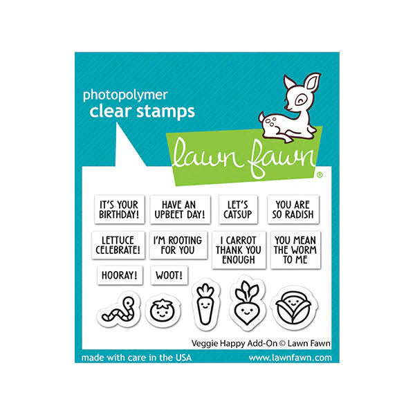 Lawn Fawn-Clear Stamps-Veggie Happy Add-on - Design Creative Bling