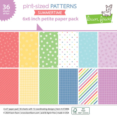 Lawn Fawn-pint-sized patterns summertime Petite Paper Pack 6 x 6 - Design Creative Bling