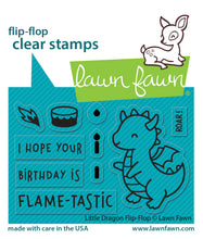 Lade das Bild in den Galerie-Viewer, Lawn Fawn-Clear Stamps-little dragon flip-flop - Design Creative Bling
