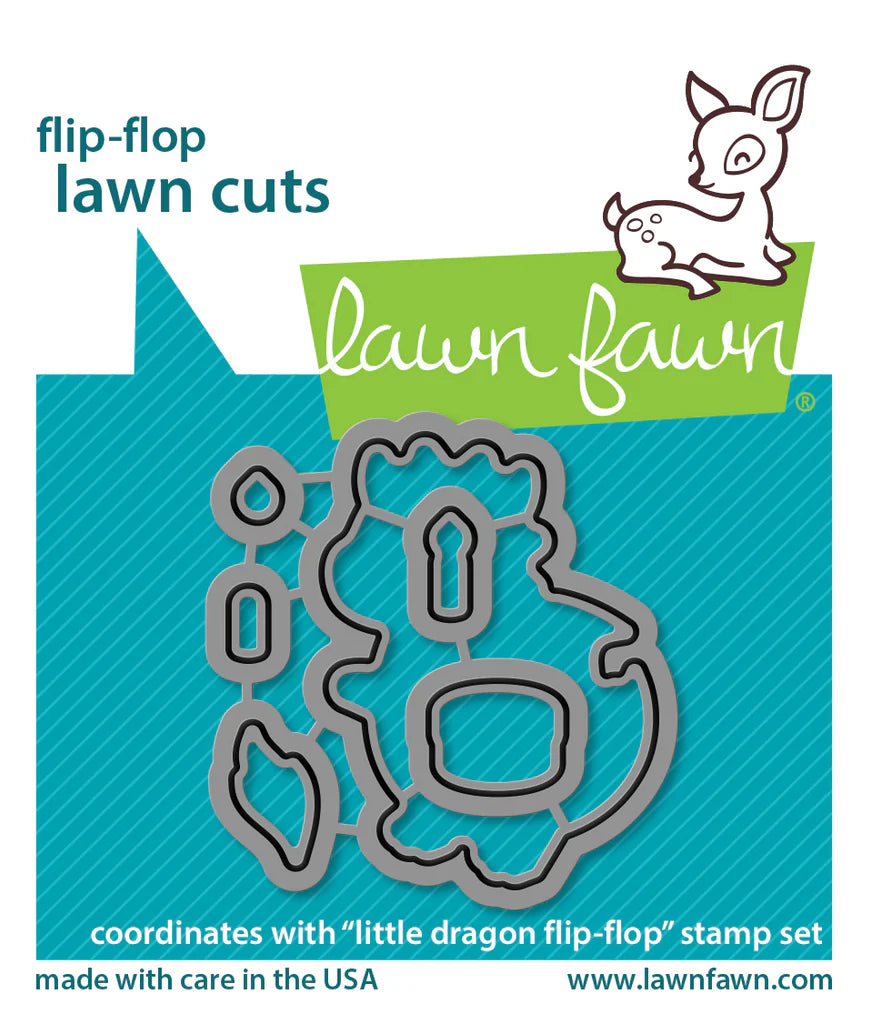 Lawn Fawn - little dragon flip-flop lawn cuts - lawn cuts - Design Creative Bling