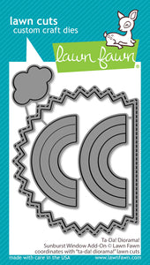 Lawn Fawn -  ta-da! diorama! sunburst window add-on lawn cuts - lawn cuts - Design Creative Bling