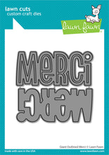 Carica l&#39;immagine nel visualizzatore di Gallery, Lawn Fawn - giant outlined merci lawn cuts - lawn cuts - Design Creative Bling
