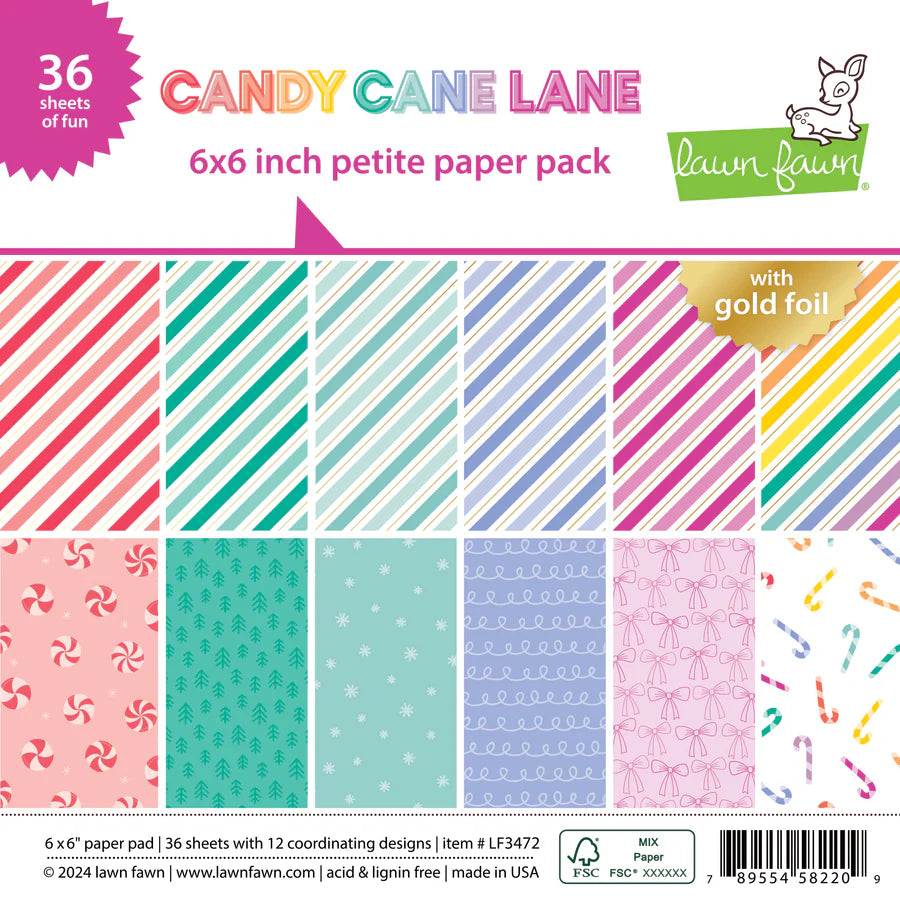 Lawn Fawn-candy cane lane petite paper pack 6 x 6