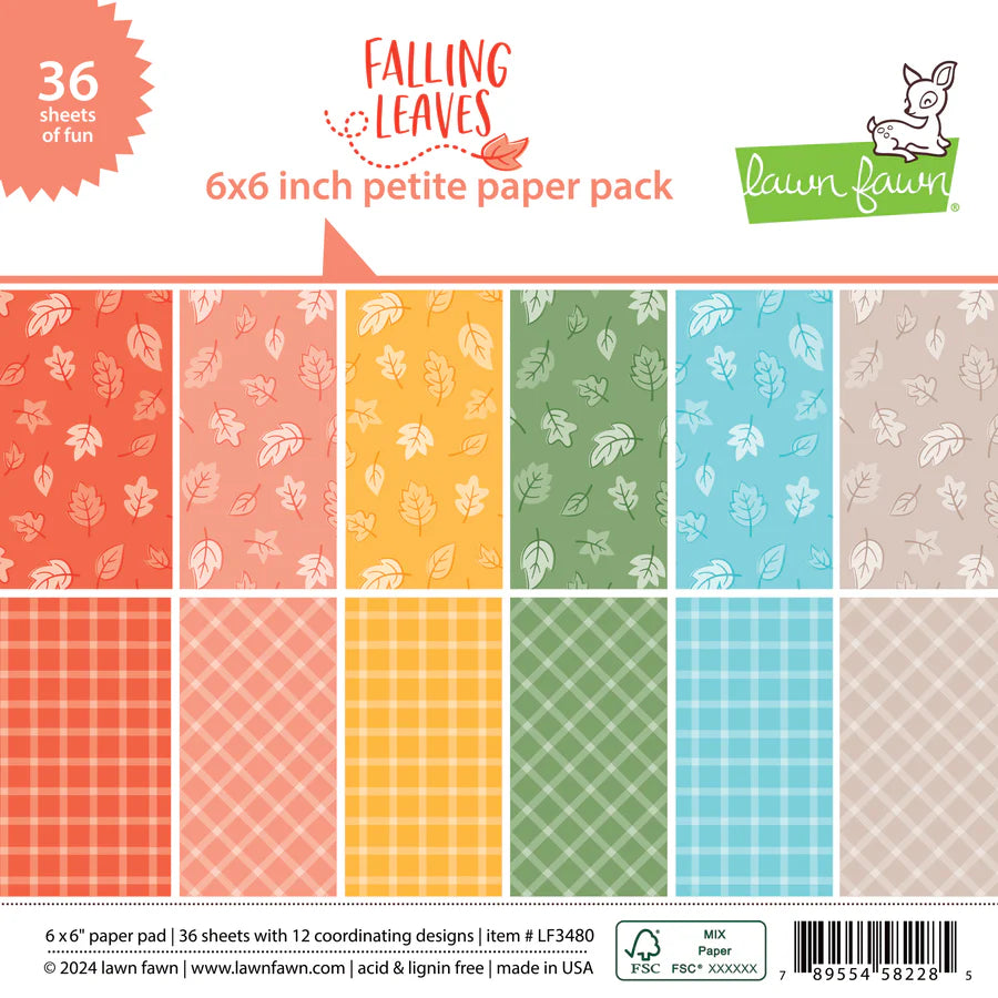 Lawn Fawn-falling leaves petite paper pack 6 x 6