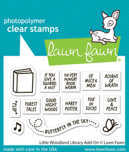 Lawn Fawn - little woodland library add-on - clear stamp set