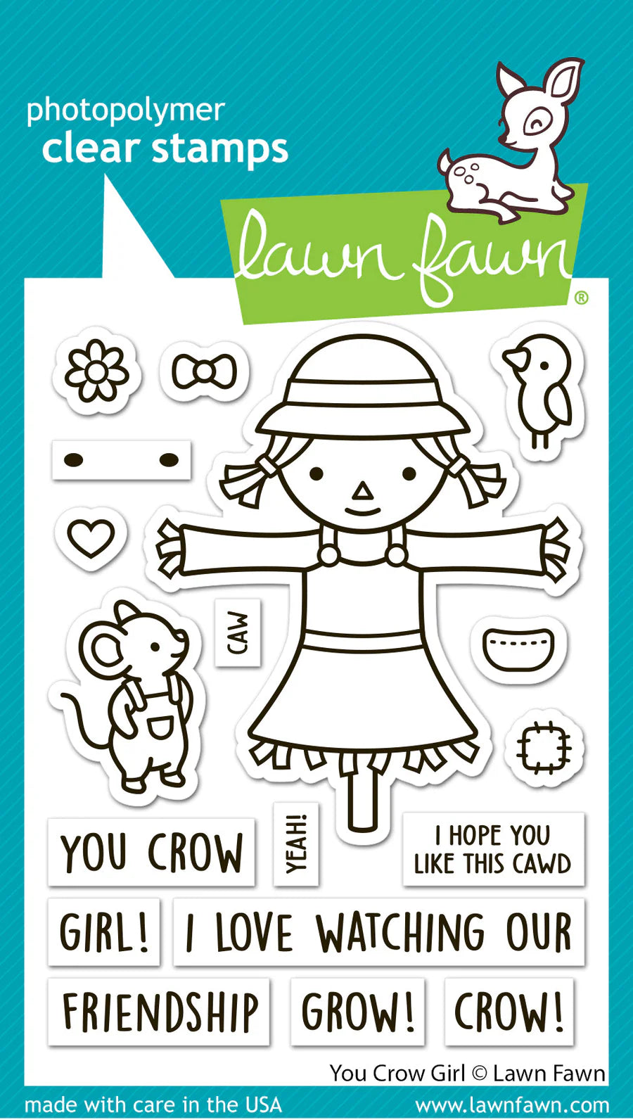 Lawn Fawn - you crow girl - clear stamp set