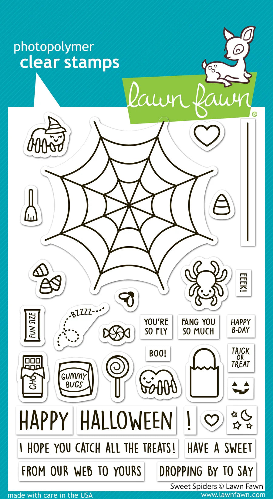 Lawn Fawn - sweet spiders - clear stamp set