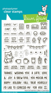 Lawn Fawn - treat cart add-on:coffee - clear stamp set