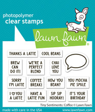 Load image into Gallery viewer, Lawn Fawn - tiny sentiments: coffee - clear stamp set
