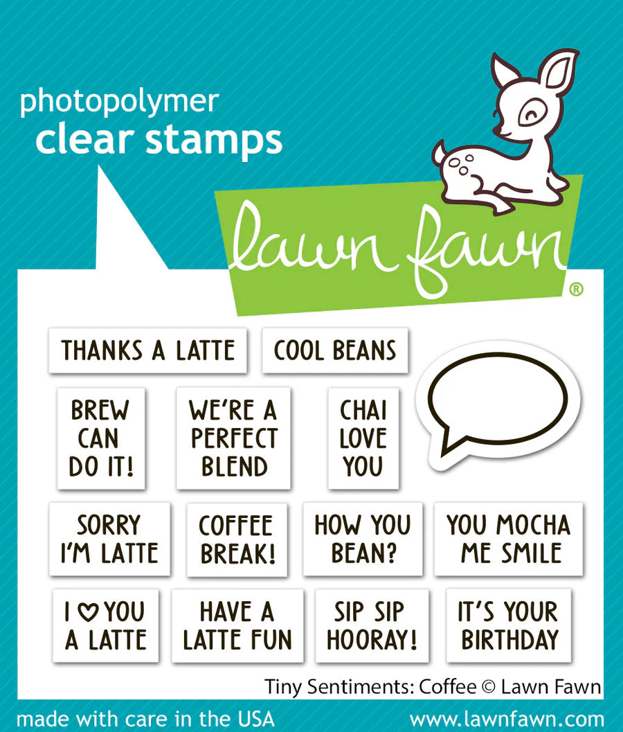 Lawn Fawn - tiny sentiments: coffee - clear stamp set