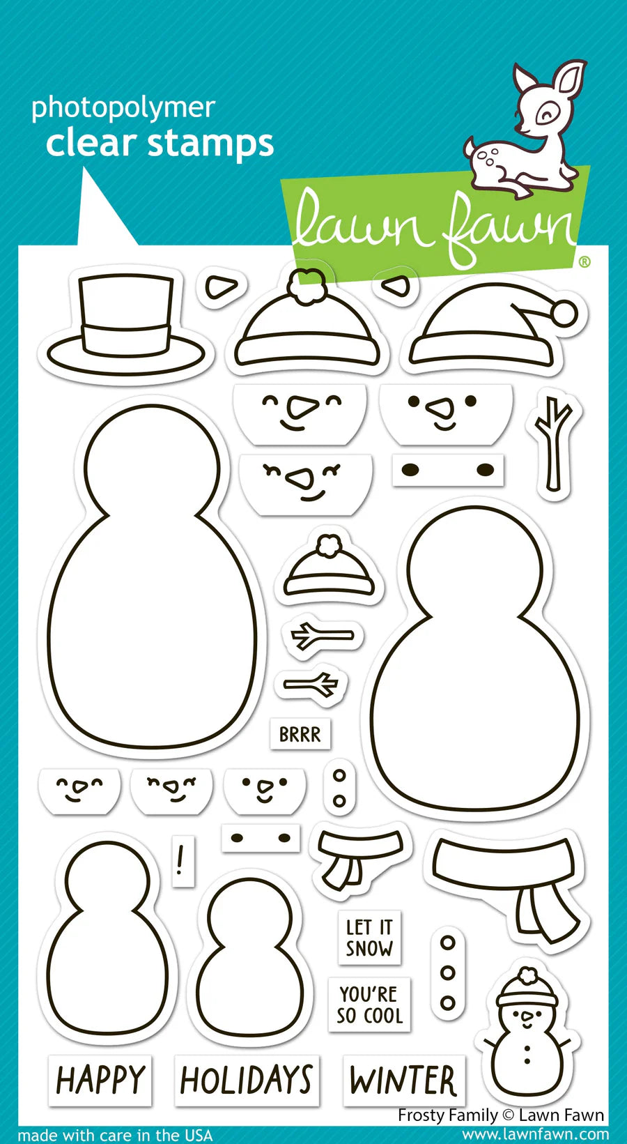 Lawn Fawn - frosty family - clear stamp set