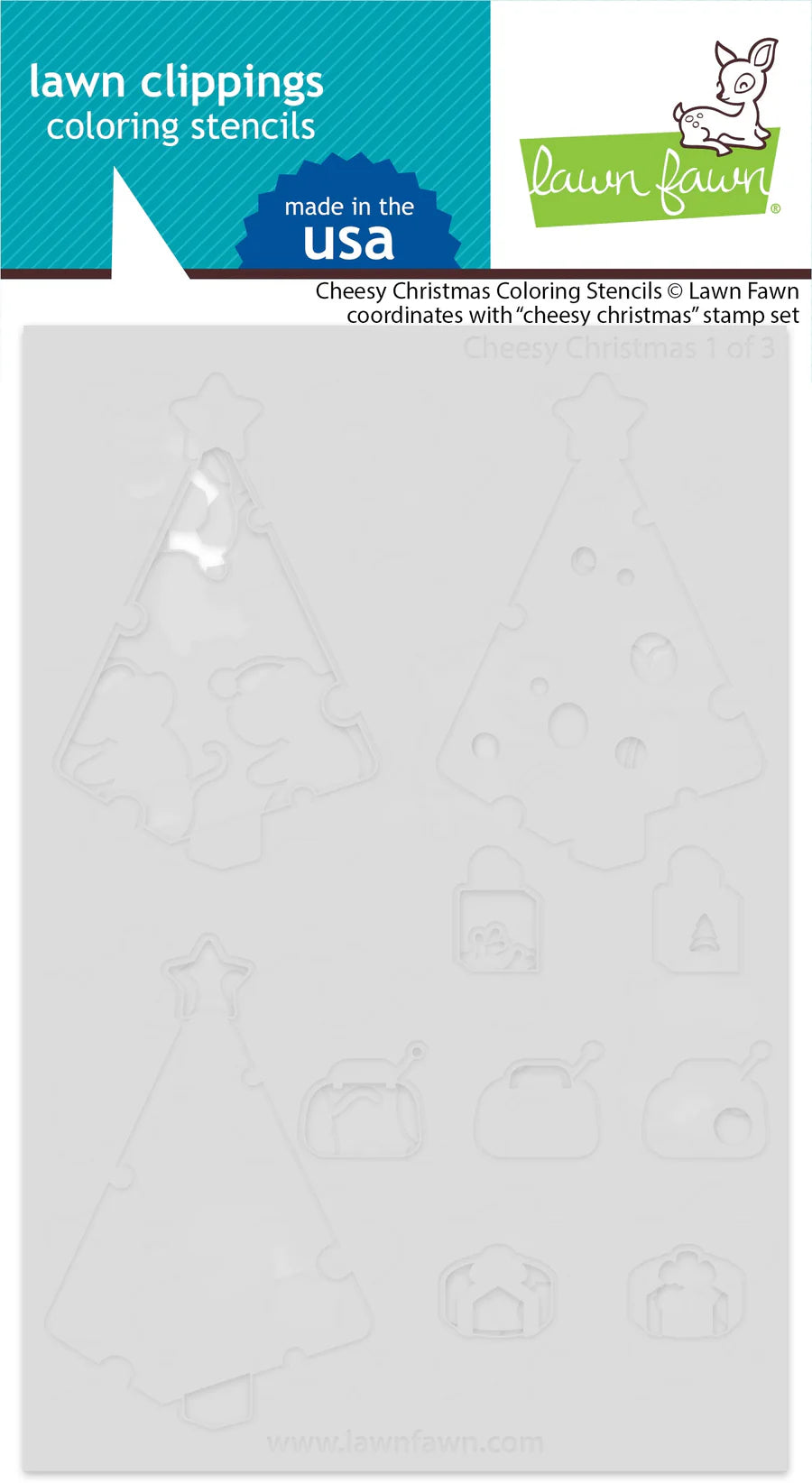 Lawn Fawn - cheesy christmas coloring stencils - lawn cuts