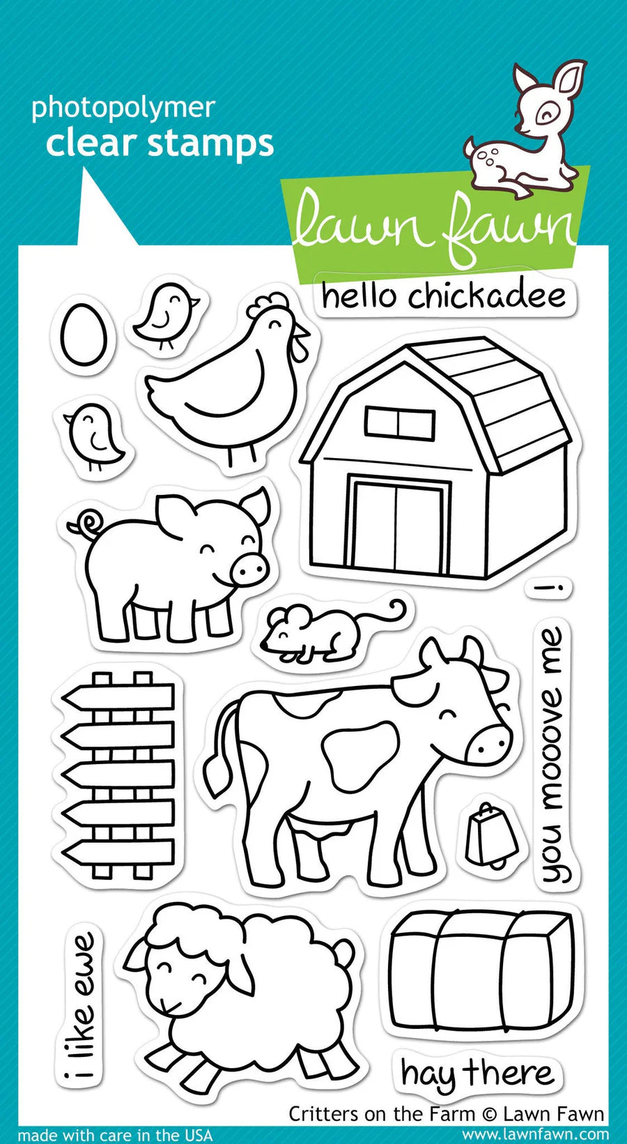 Lawn Fawn - critters on the farm - clear stamp set