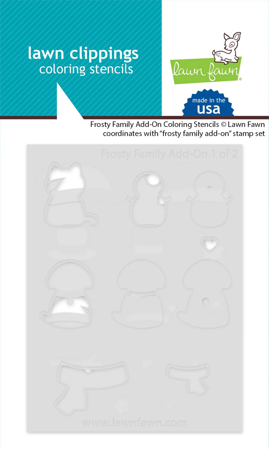 Lawn Fawn - frosty family add-on coloring stencils - lawn cuts