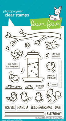 Lawn Fawn - backyard bird feeder- clear stamp set - Design Creative Bling