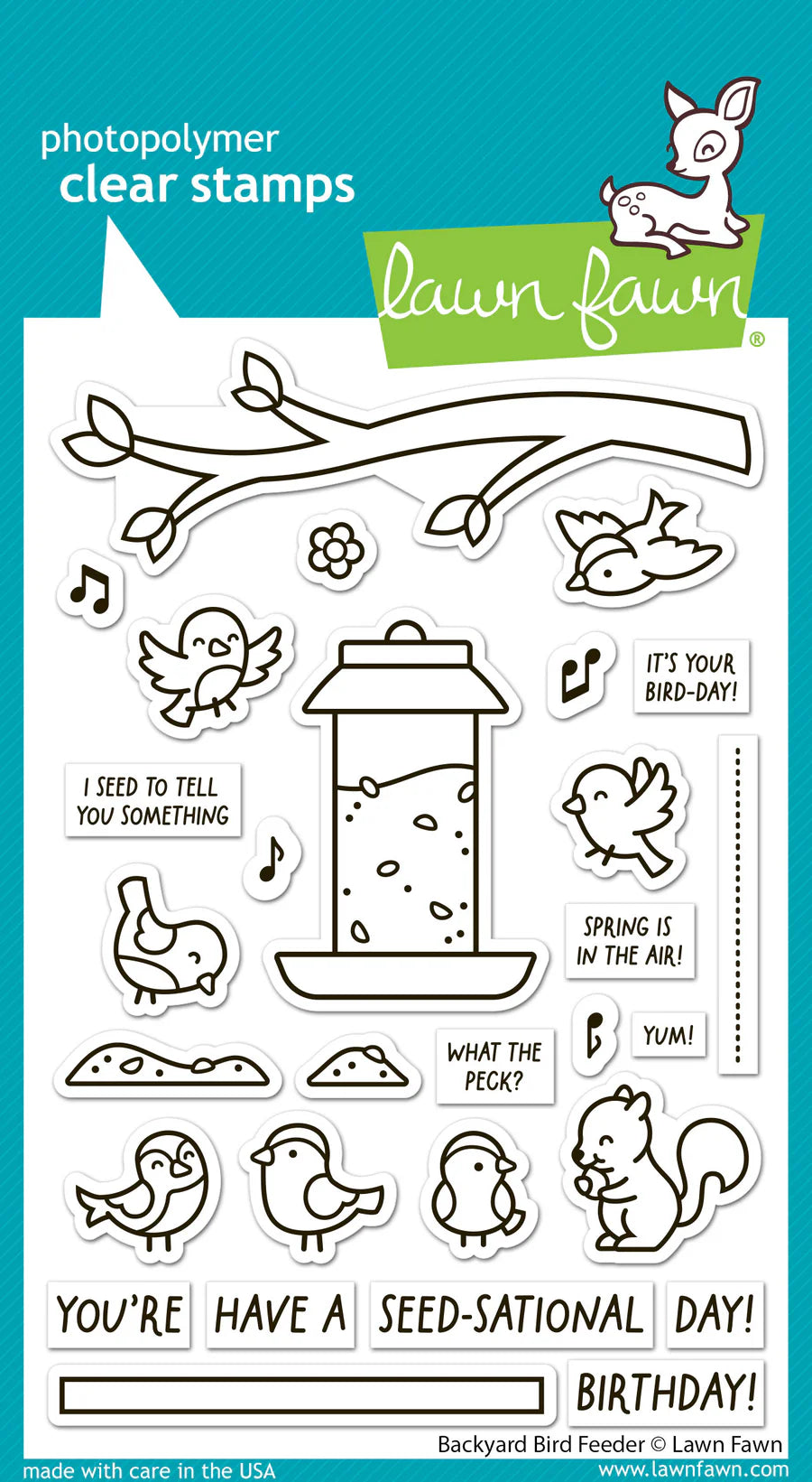 Lawn Fawn - backyard bird feeder- clear stamp set - Design Creative Bling