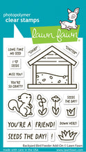 Load image into Gallery viewer, Lawn Fawn - backyard bird feeder add-on - clear stamp set - Design Creative Bling
