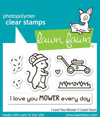 Lawn Fawn - i love you mower - clear stamp set - Design Creative Bling