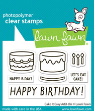 Cargar imagen en el visor de la galería, Lawn Fawn - cake it easy add-on - clear stamp set - Design Creative Bling

