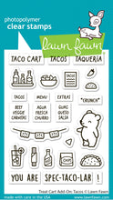 Charger l'image dans la galerie, Lawn Fawn - treat cart add-on: tacos - clear stamp set - Design Creative Bling
