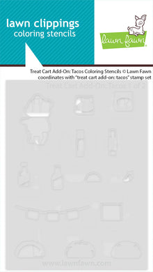 Lawn Fawn - treat cart add-on: tacos coloring stencils - lawn clippings - Design Creative Bling