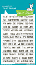 Load image into Gallery viewer, Lawn Fawn - henry's build-a-sentiment: fall- clear stamp set - Design Creative Bling
