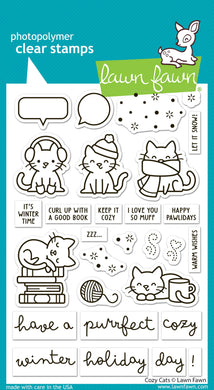 Lawn Fawn - Clear Acrylic Stamps - cozy cats - Design Creative Bling