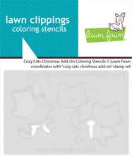 Carica l'immagine nel visualizzatore di Gallery, Lawn Fawn - cozy cats christmas add-on coloring stencils - lawn cuts - Design Creative Bling
