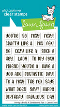 Load image into Gallery viewer, Lawn Fawn - Clear Acrylic Stamps - henry's build-a-sentiment: fox - Design Creative Bling

