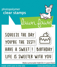 Load image into Gallery viewer, Lawn Fawn-Clear Stamps- make lemonade! add-on

