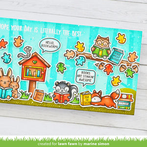 Lawn Fawn - little woodland library - clear stamp set