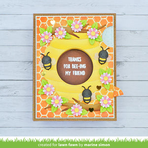 Lawn Fawn -  honeycomb stencil - lawn cuts - Design Creative Bling