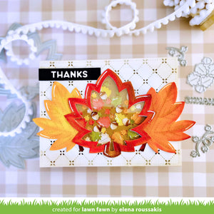 Lawn Fawn - stitched maple leaf frame - lawn cuts - Design Creative Bling