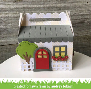 Lawn Fawn - scalloped treat box spring house add-on -lawn cuts - Design Creative Bling