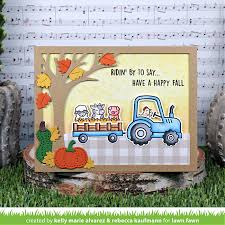 Lawn Fawn - Hay There, Hayrides! - clear stamp set
